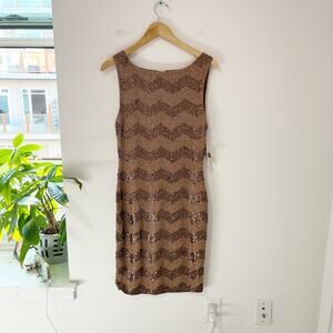 NEW Alice + Olivia Bronze Sequin Mini Dress Size 4
